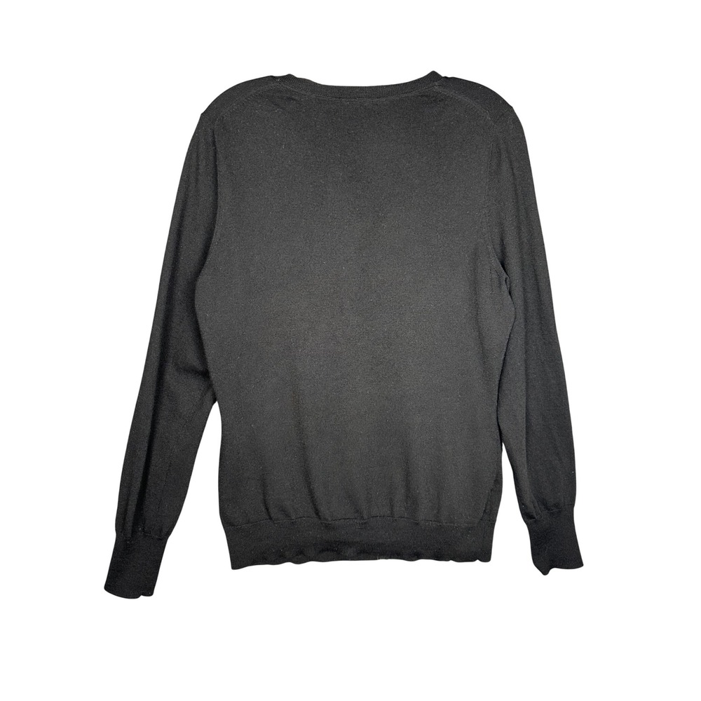 Banana Republic Womens Cardigan Large Black Merino Wool Button Up Pocket Sweater - Picture 5 of 7